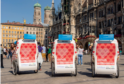 Congrès ESC 2018 à Munich, pousses-pousses à Marienplatz © Muenchen Tourismus