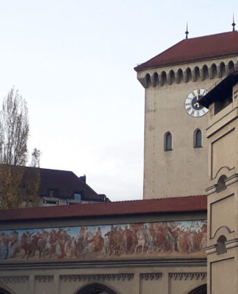 Isartor, fresque rappelant une bataille du Moyen-Age